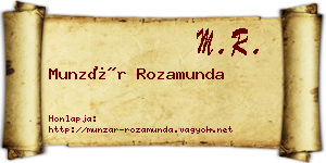 Munzár Rozamunda névjegykártya